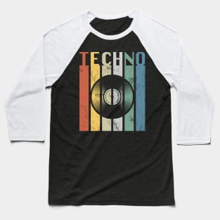 Techno Vintage Style T Shirt, EDM Shirt, Graphic Tees Vintage, Techno Music Shirt, Groovy Shirt, Groovy Retro Shirt, Techno and Vinyl Shirt Baseball T-Shirt